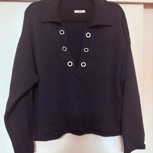 Maurices Dark Blue Sweater with Grommet Accents